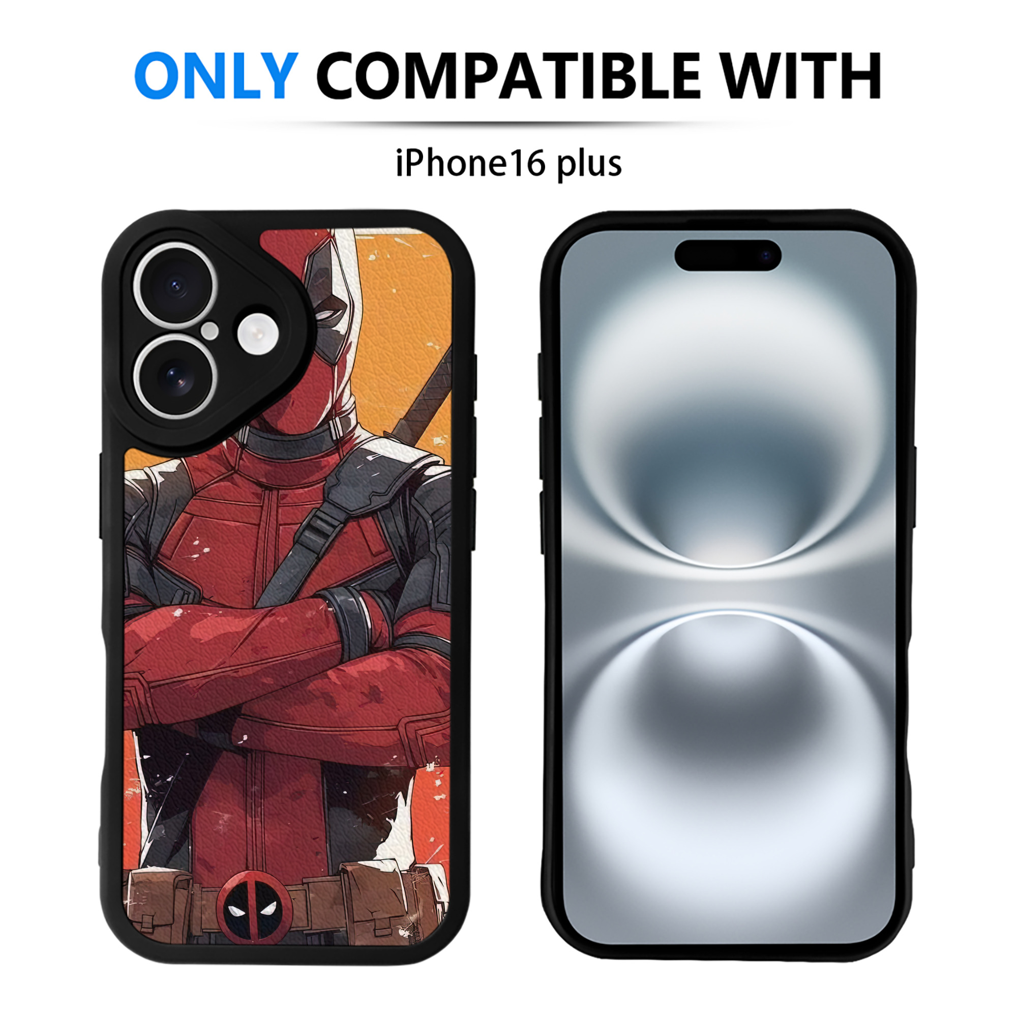 （画像用） Deadpool デッドプール 【iPhone 16シリーズ対応】シリコンスマホケース（レザー調） 材質：シリコン